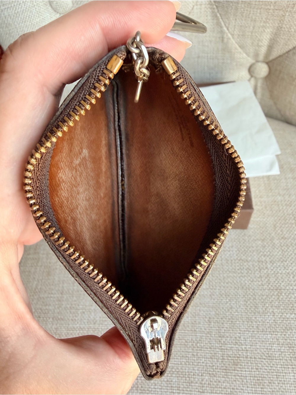 Louis Vuitton VINTAGE Monogram Coin Pouch Key Cles Wallet Vintage 882 ET 1988 - Picture 9 of 12